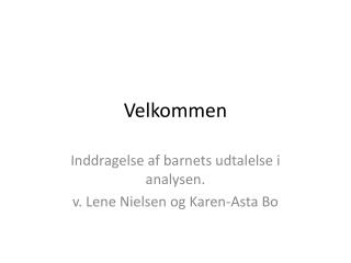 velkommen
