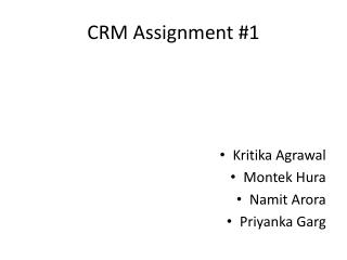 CRM Assignment #1