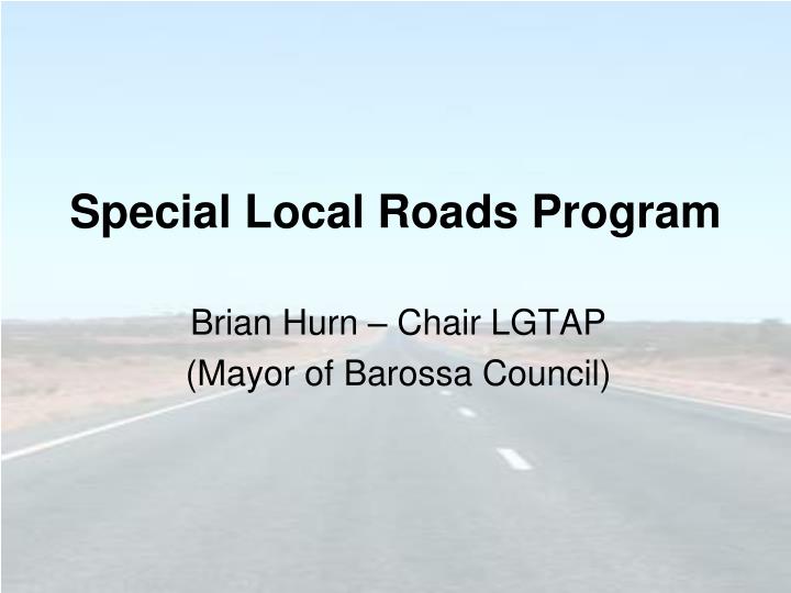 special local roads program