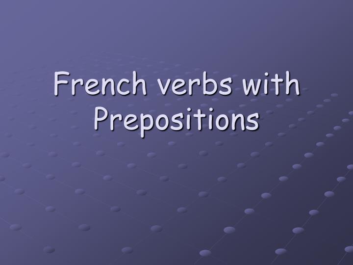french verbs with prepositions