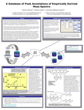 A Database of Peak Annotations of Empirically Derived Mass Spectra