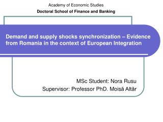 MSc Student: Nora Rusu Supervisor: Professor PhD. Mois ? Alt?r