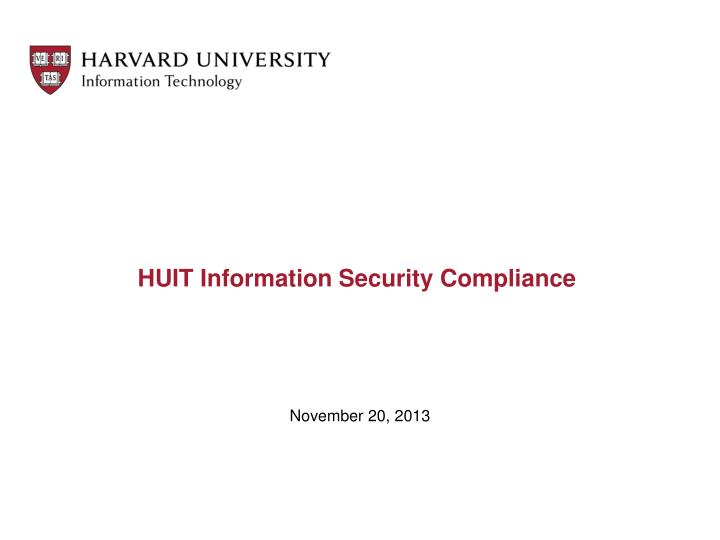 huit information security compliance