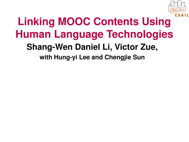 linking mooc contents using human language technologies