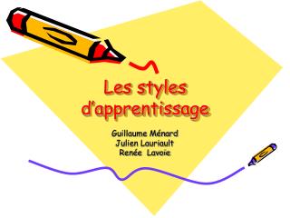 les styles d apprentissage