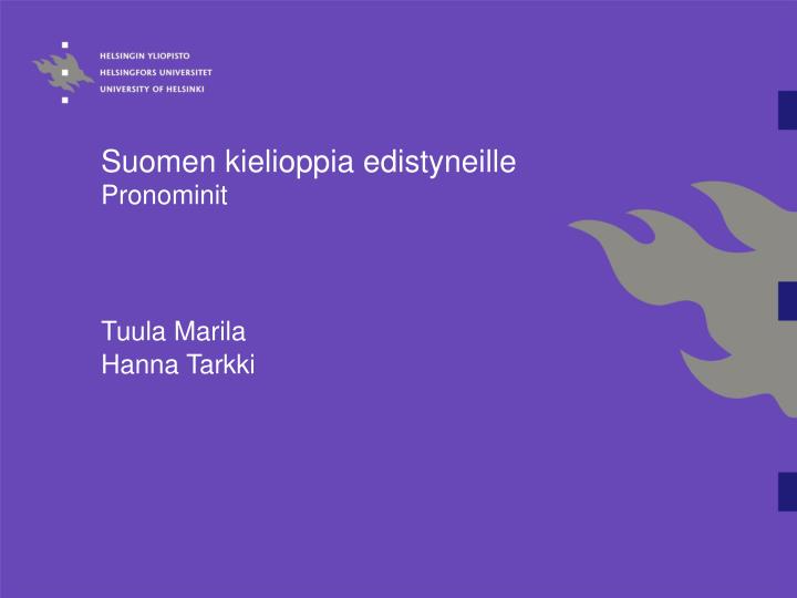 suomen kielioppia edistyneille pronominit