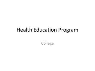 health e ducation program
