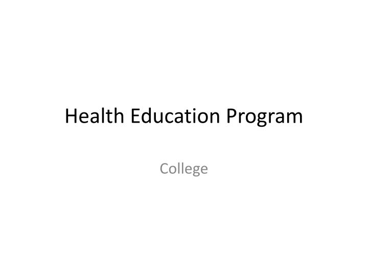 health e ducation program