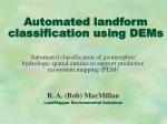 Automated landform classification using DEMs - slide 1