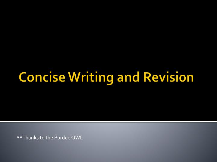 concise writing and revision