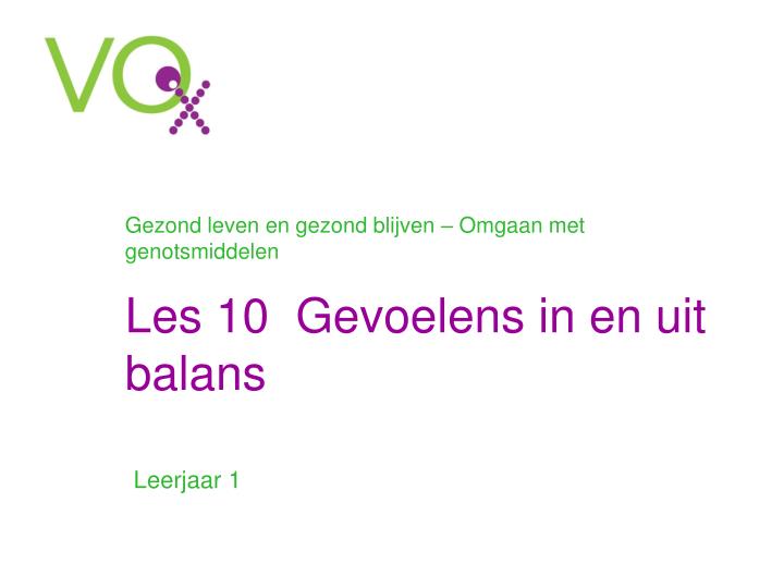 les 10 gevoelens in en uit balans