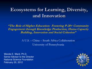 Ecosystems for Learning, Diversity, and Innovation