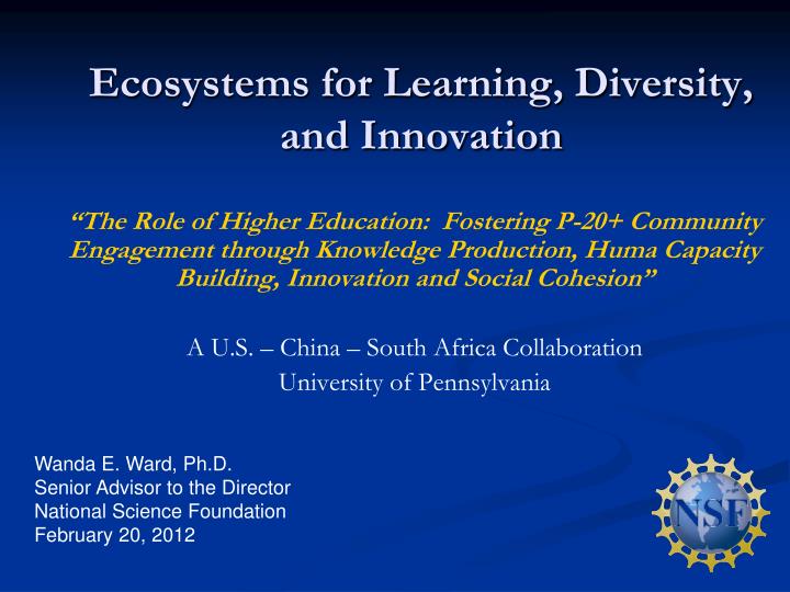 ecosystems for learning diversity and innovation