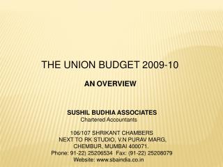 THE UNION BUDGET 2009-10