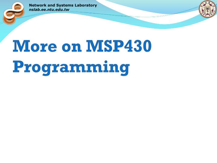 more on msp430 programming