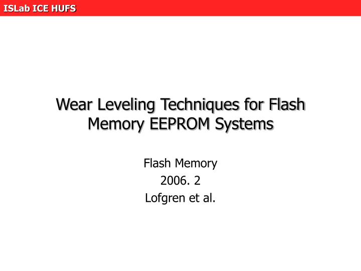 wear leveling techniques for flash memory eeprom systems