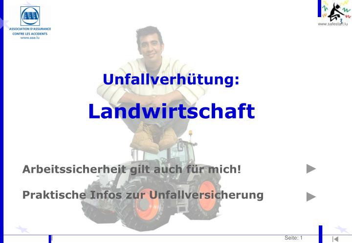 unfallverh tung landwirtschaft