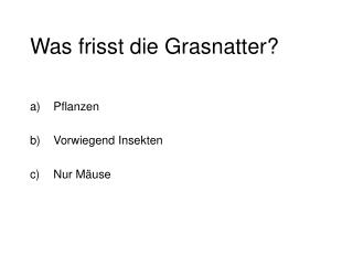 was frisst die grasnatter