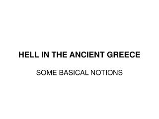 HELL IN THE ANCIENT GREECE