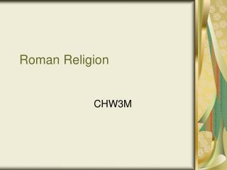 Roman Religion