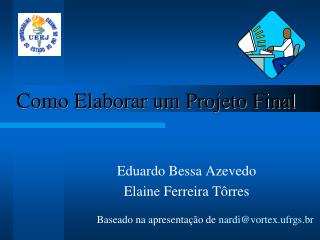 como elaborar um projeto final