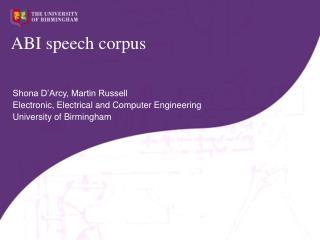 ABI speech corpus