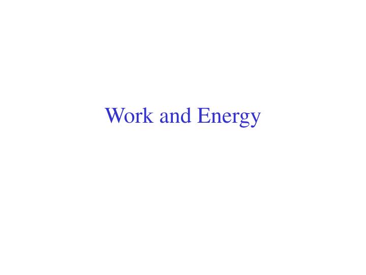 work and energy