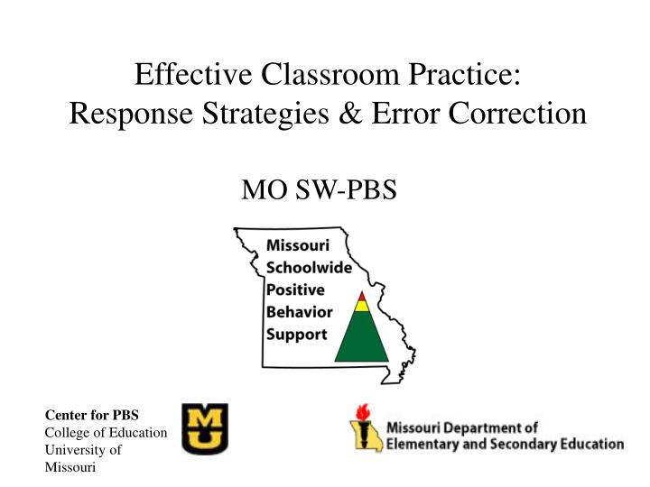 effective classroom practice response strategies error correction