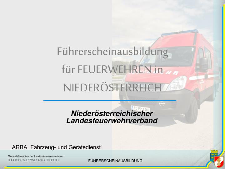 f hrerscheinausbildung f r feuerwehren in nieder sterreich