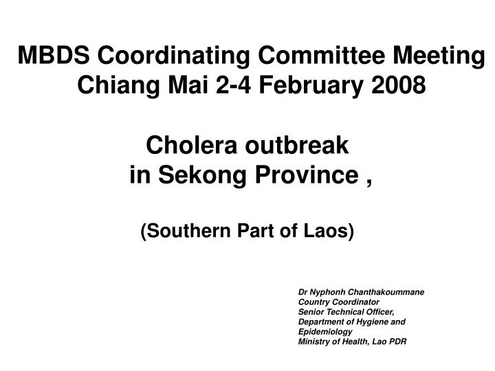 cholera outbreak in sekong province southern part of laos