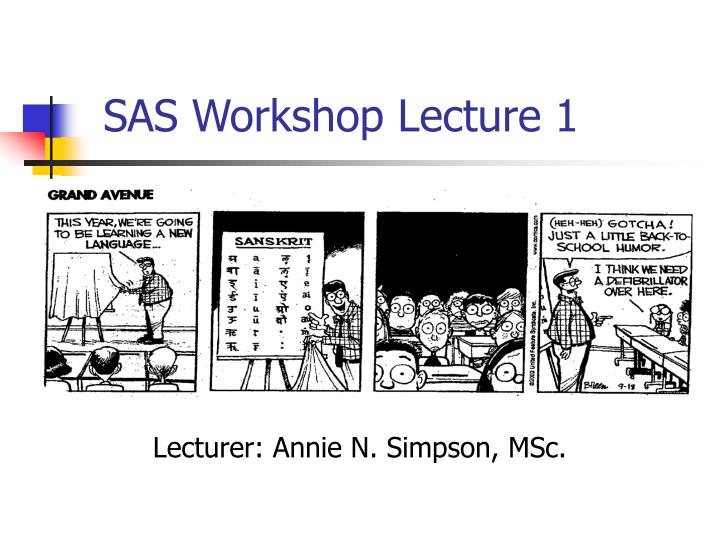 sas workshop lecture 1
