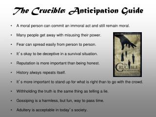 The Crucible : Anticipation Guide