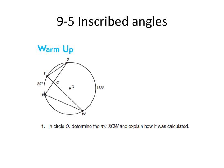 9 5 inscribed angles