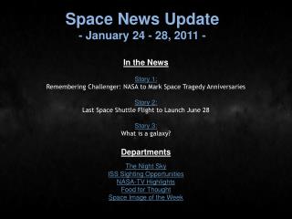 Space News Update - January 24 - 28, 2011 -