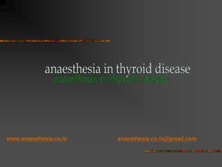 anaesthesia in thyroid disease
