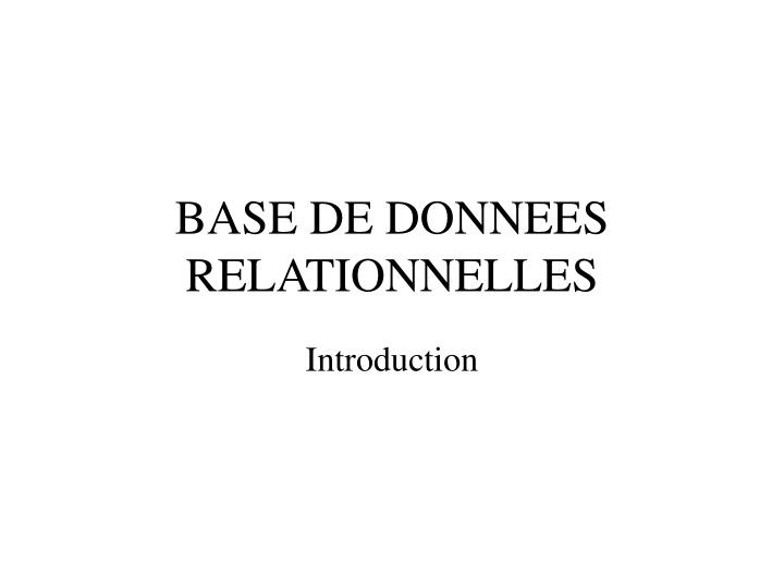 base de donnees relationnelles