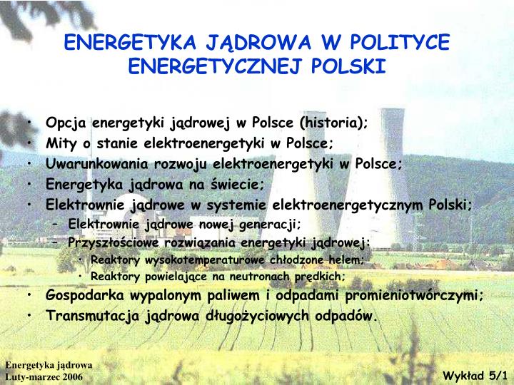 energetyka j drowa w polityce energetycznej polski