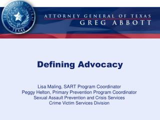 Defining Advocacy