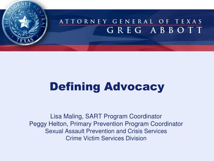 defining advocacy