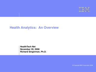 Health Analytics: An Overview