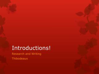 introductions