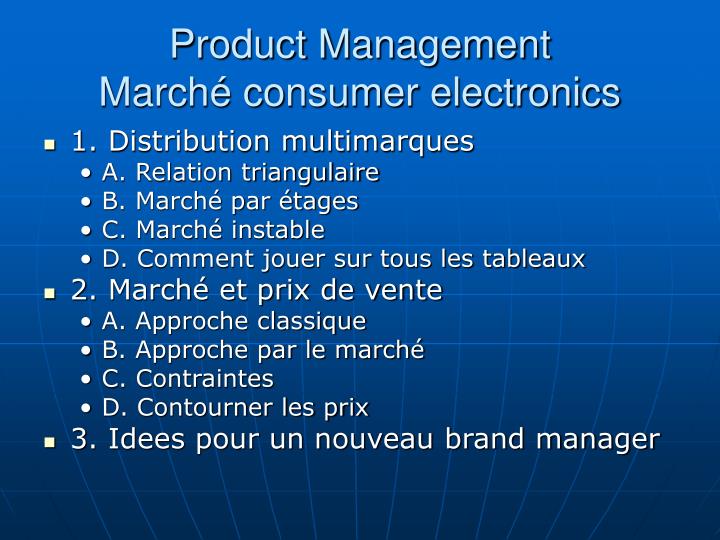 product management march consumer electronics