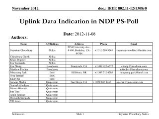 Uplink Data Indication in NDP PS-Poll