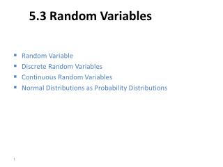 5.3 Random Variables