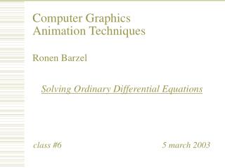 Computer Graphics Animation Techniques