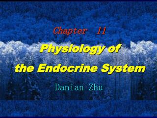 Chapter 11 Physiology of the Endocrine System Danian Zhu