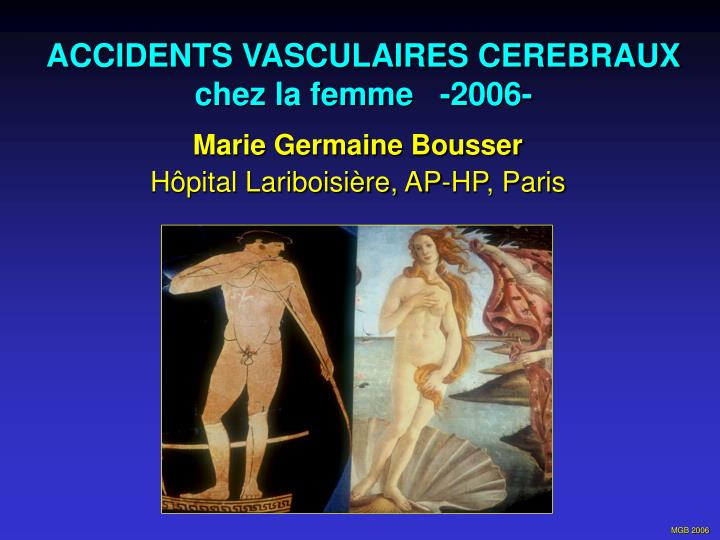 accidents vasculaires cerebraux chez la femme 2006