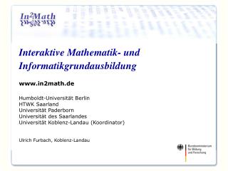 interaktive mathematik und informatikgrundausbildung