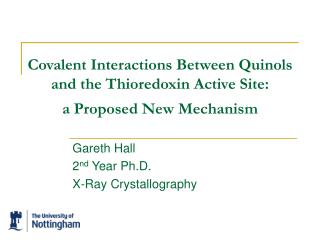 Covalent Interactions Between Quinols and the Thioredoxin Active Site: a Proposed New Mechanism