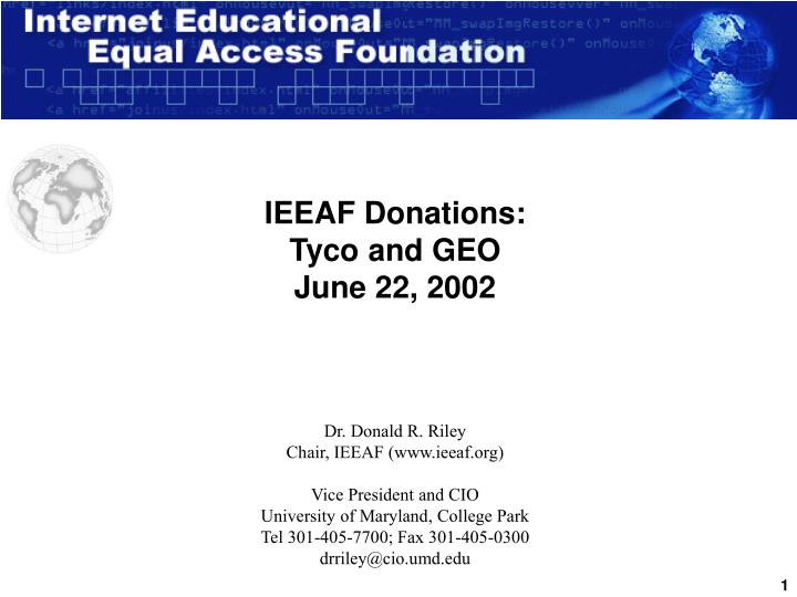 ieeaf donations tyco and geo june 22 2002